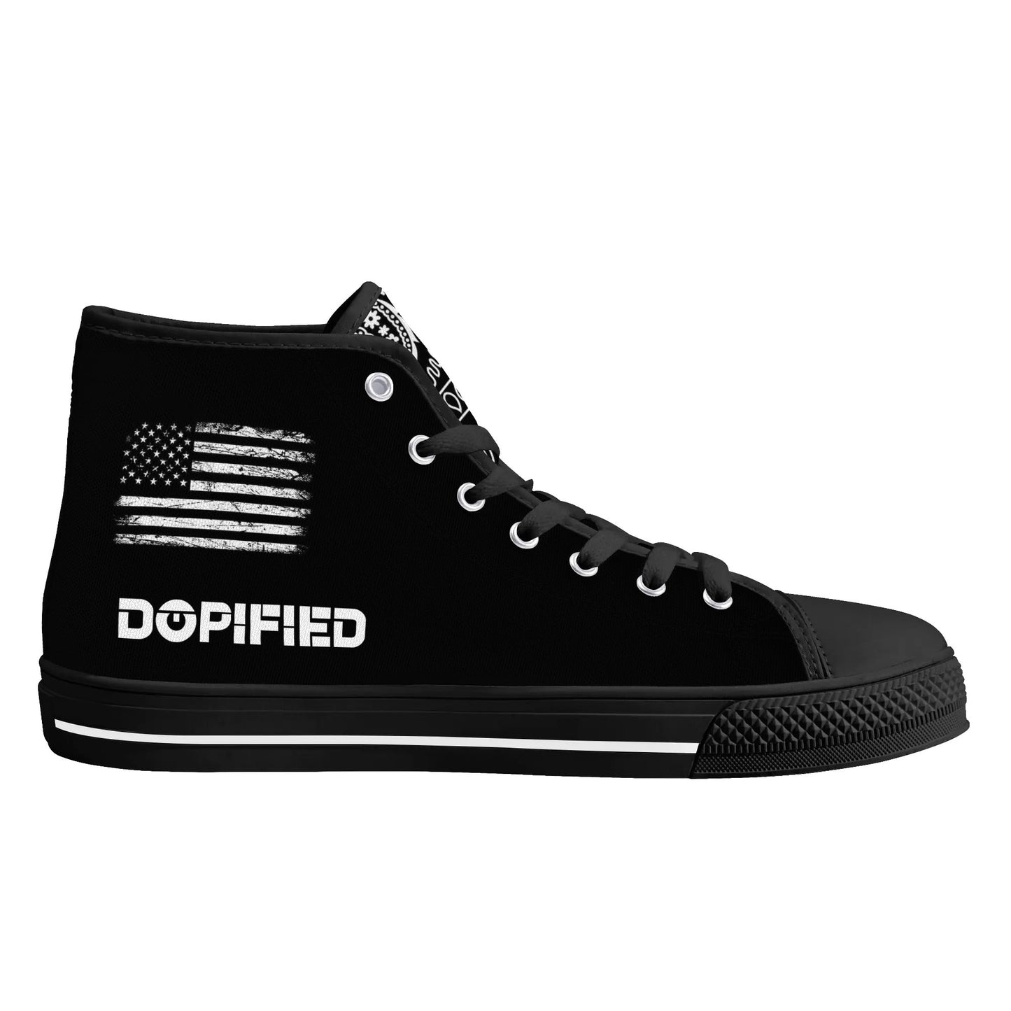 Mens LA High Top Canvas Shoes - Customized Tongue