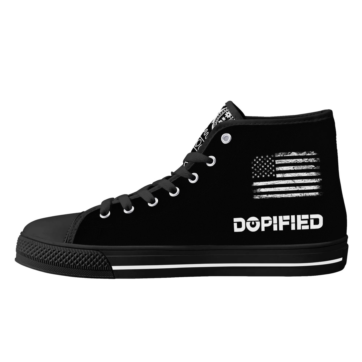 Mens LA High Top Canvas Shoes - Customized Tongue