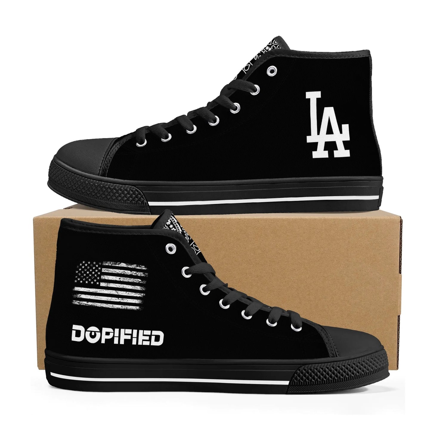 Mens LA High Top Canvas Shoes - Customized Tongue