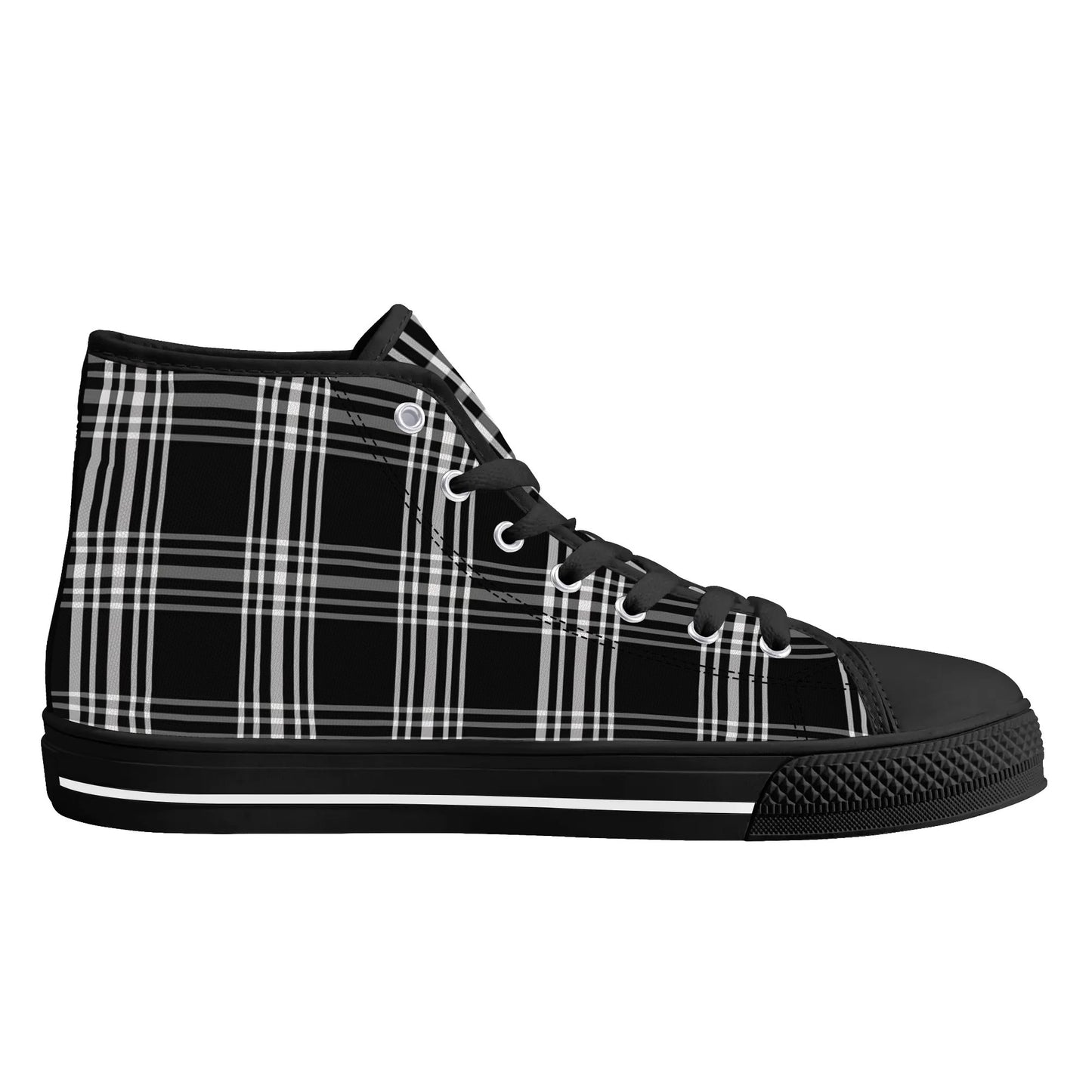 Mens LA Plaid High Top Canvas Sneakers