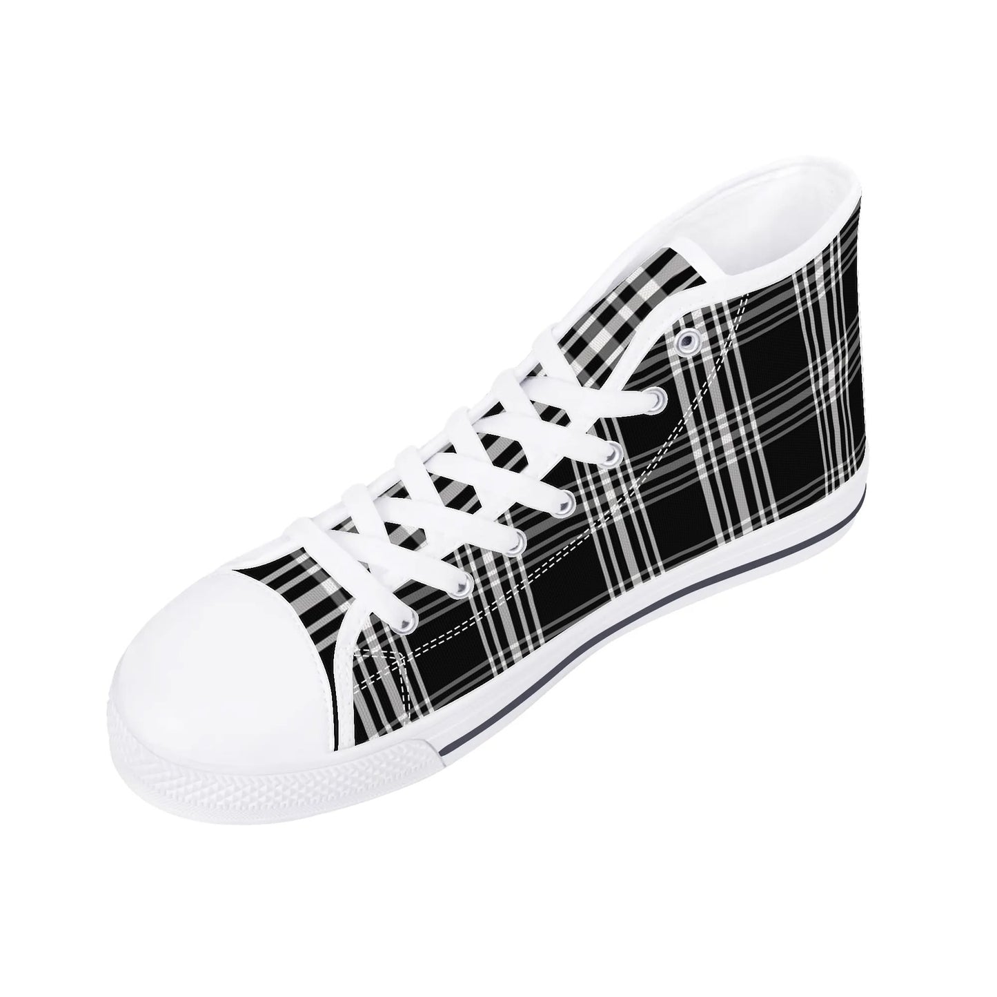 Mens LA Plaid High Top Canvas Sneakers