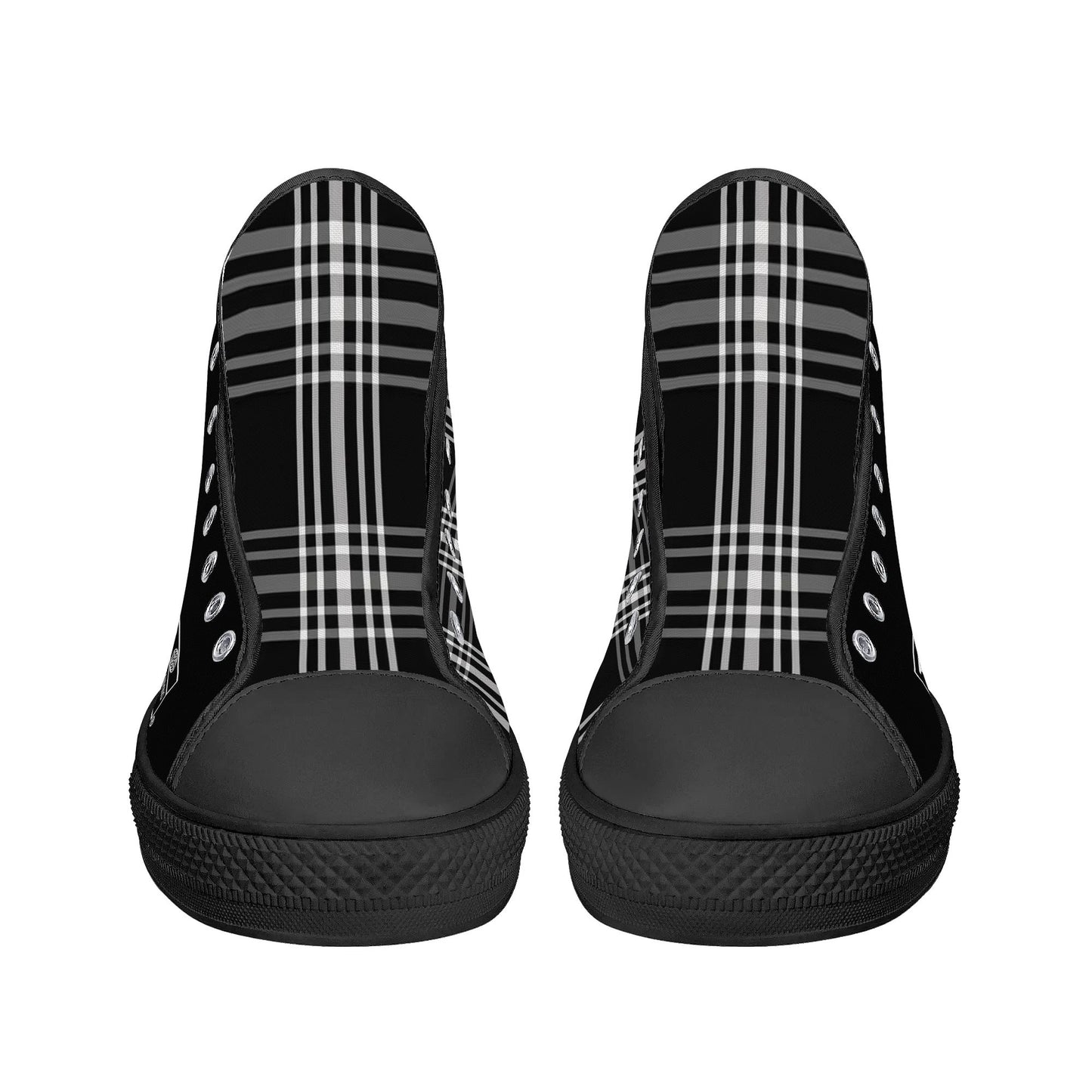 Mens LA Plaid High Top Canvas Sneakers