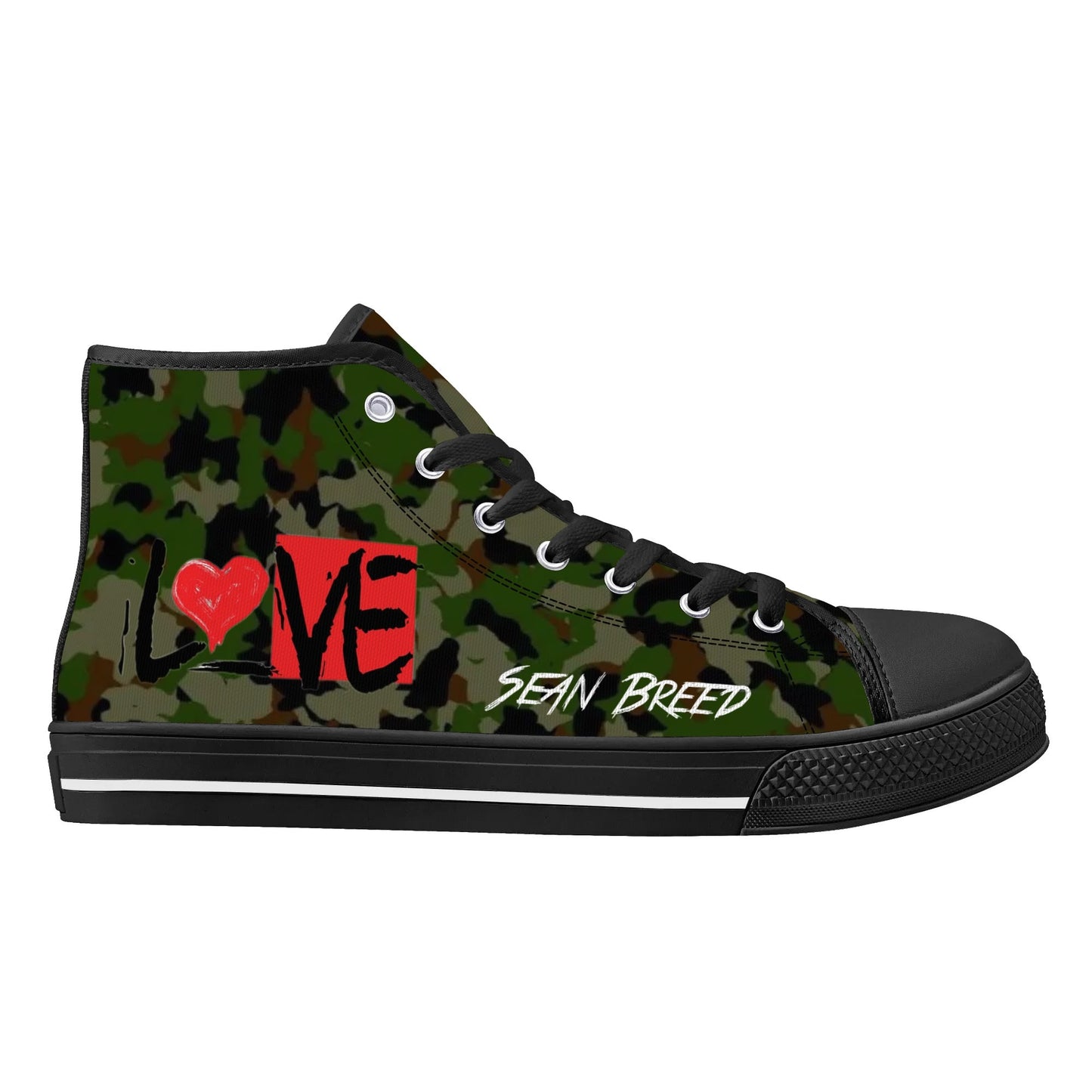 Sean Breed Camo Mens High Top Canvas Shoes