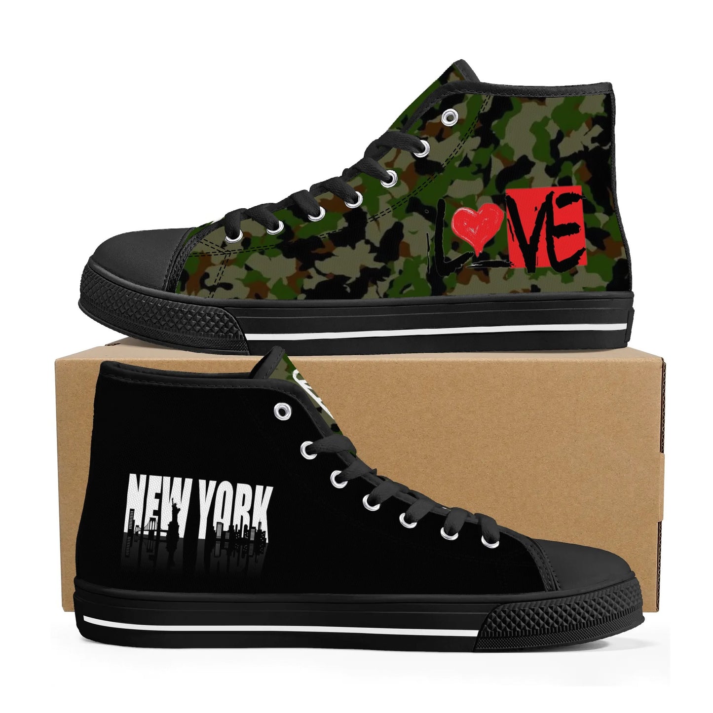 Sean Breed Camo Mens High Top Canvas Shoes