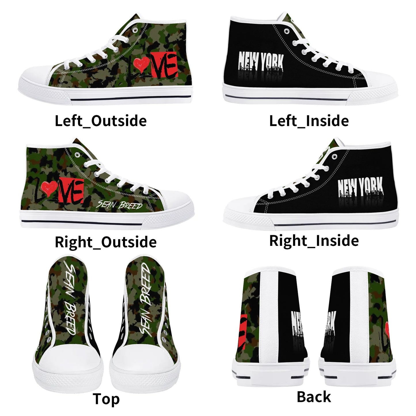 Sean Breed Camo Mens High Top Canvas Shoes