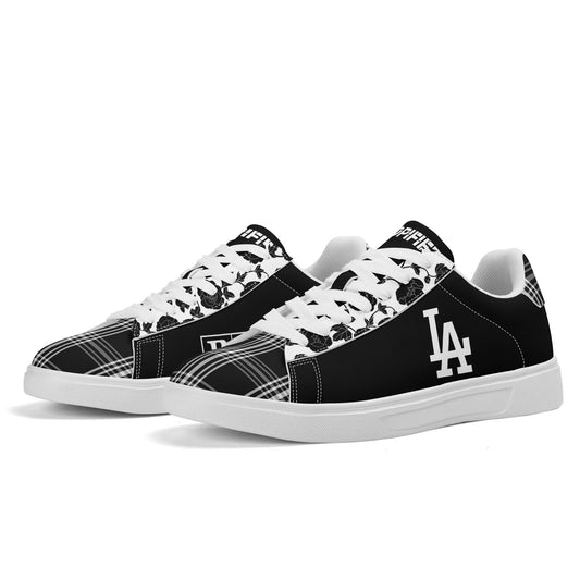 LA Floral & Plaid Adult Lightweight Brand Low Top Leather Skateboard kicks