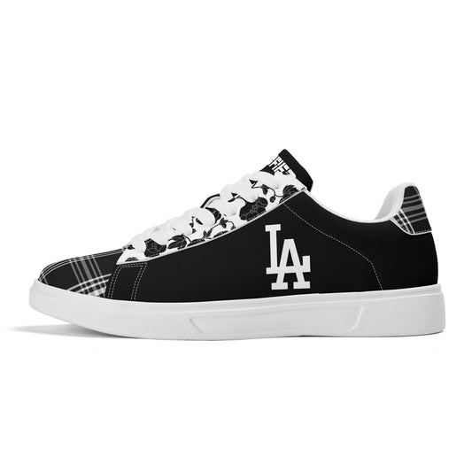 LA Floral & Plaid Adult Lightweight Brand Low Top Leather Skateboard kicks