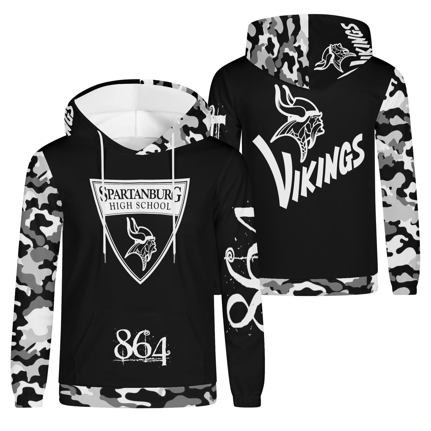 864 Sparkle City Vikings Mens Lightweight Hoodie