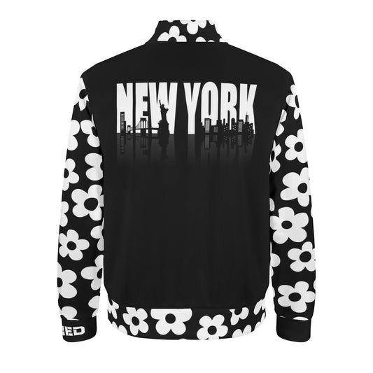 NY Legendary Floral Unisex Baseball DOPiFiED Casual Varsity Bomber Jacket