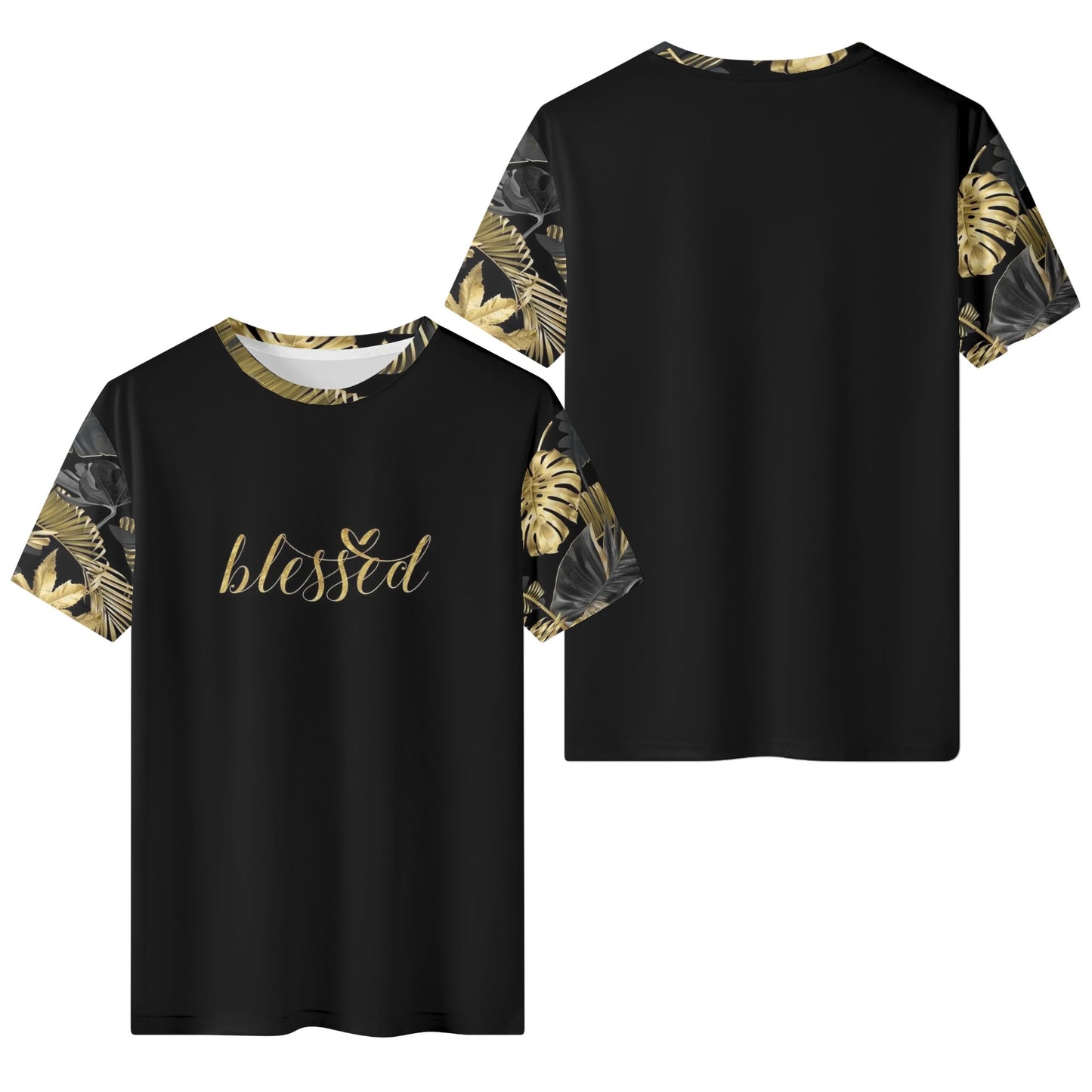 Mens Golden Floral Blessed Classic T-Shirt