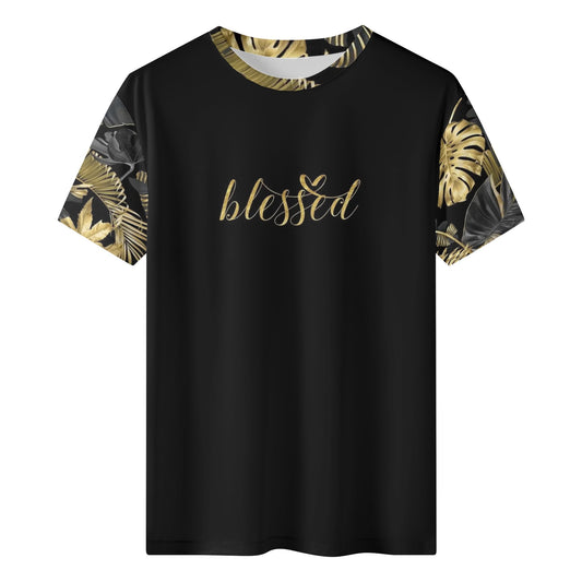 Mens Golden Floral Blessed Classic T-Shirt