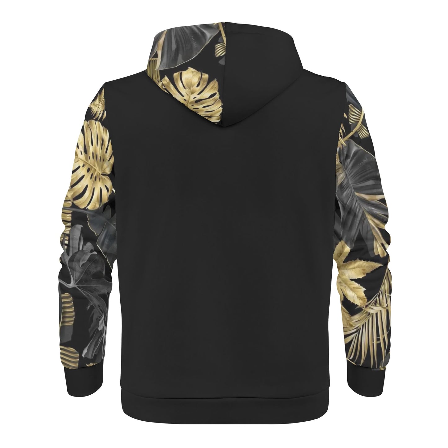 Mens Golden Floral Blessed Classic Zip Up Hoodie Warm Jacket