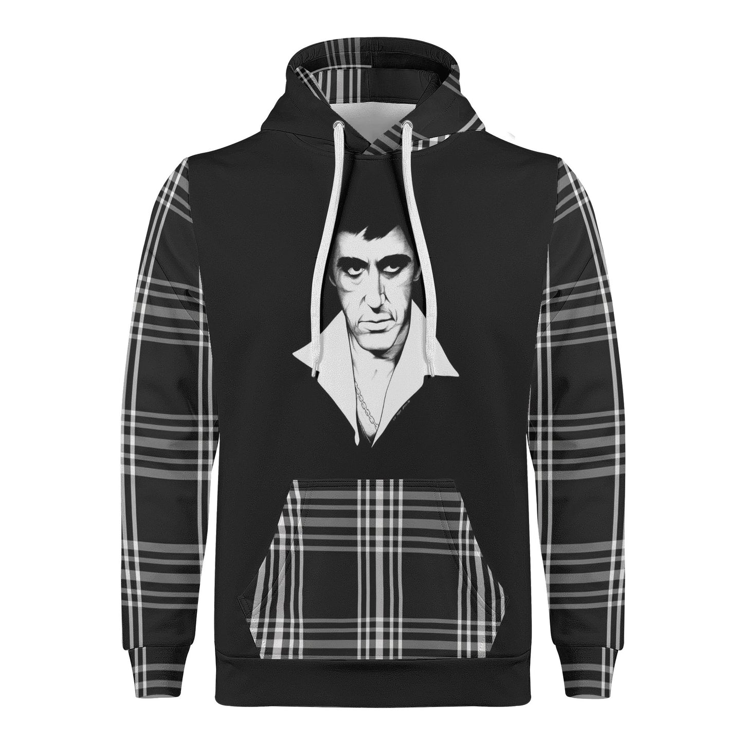 Mens Scarface Pin Stripe Warm Velvets Pair Hoodie