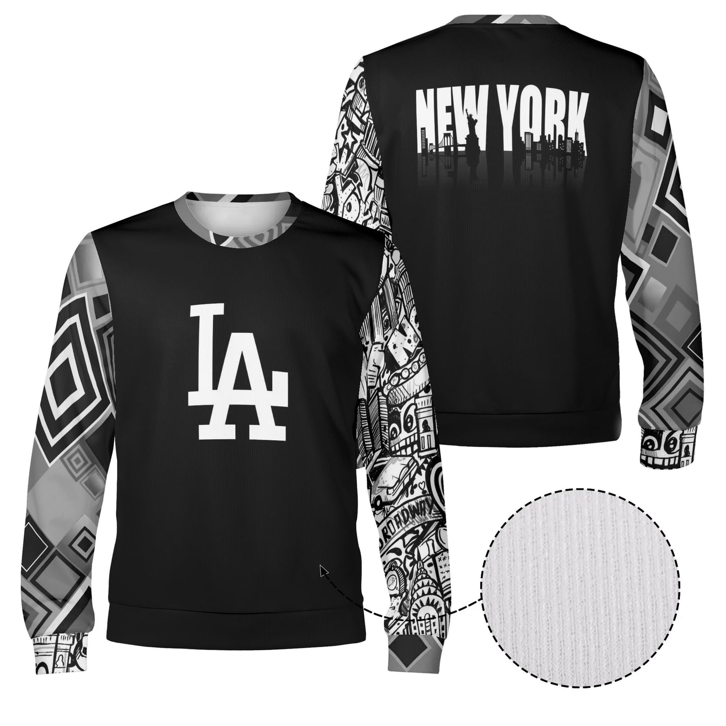 Unisex Casual LA & NYC  collab Winter Pullover Sweatshirt