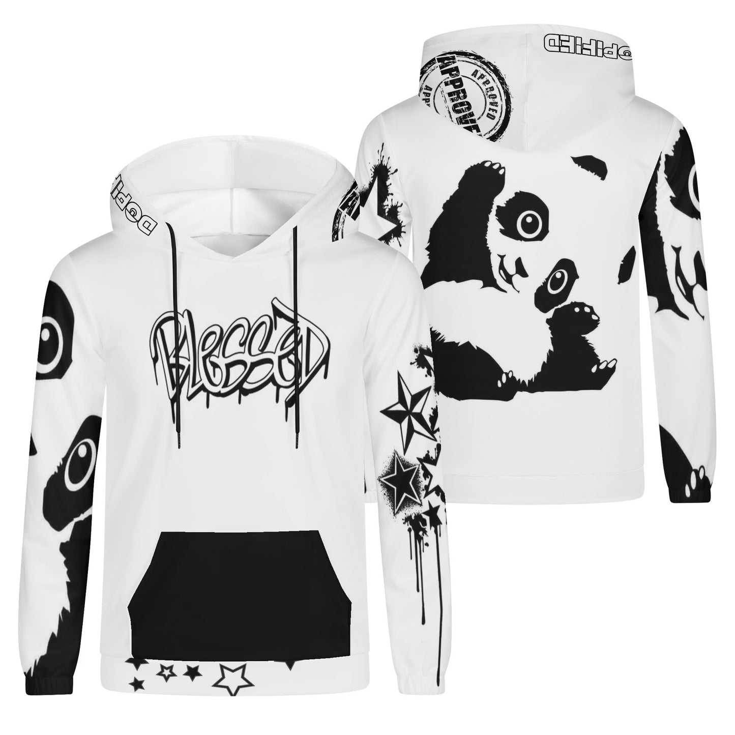 Mens Lightweight  Blessed Panda Hoodie