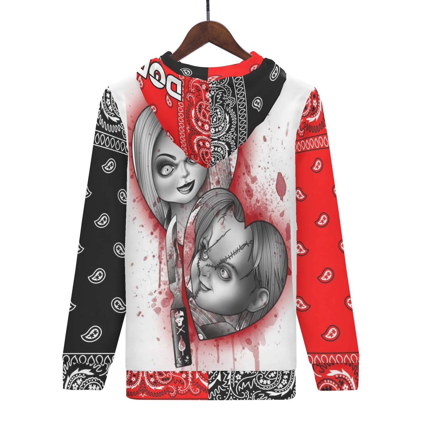 Kims Womens Chucky Bandana Classic Zip Up Hoodie Warm Jacket