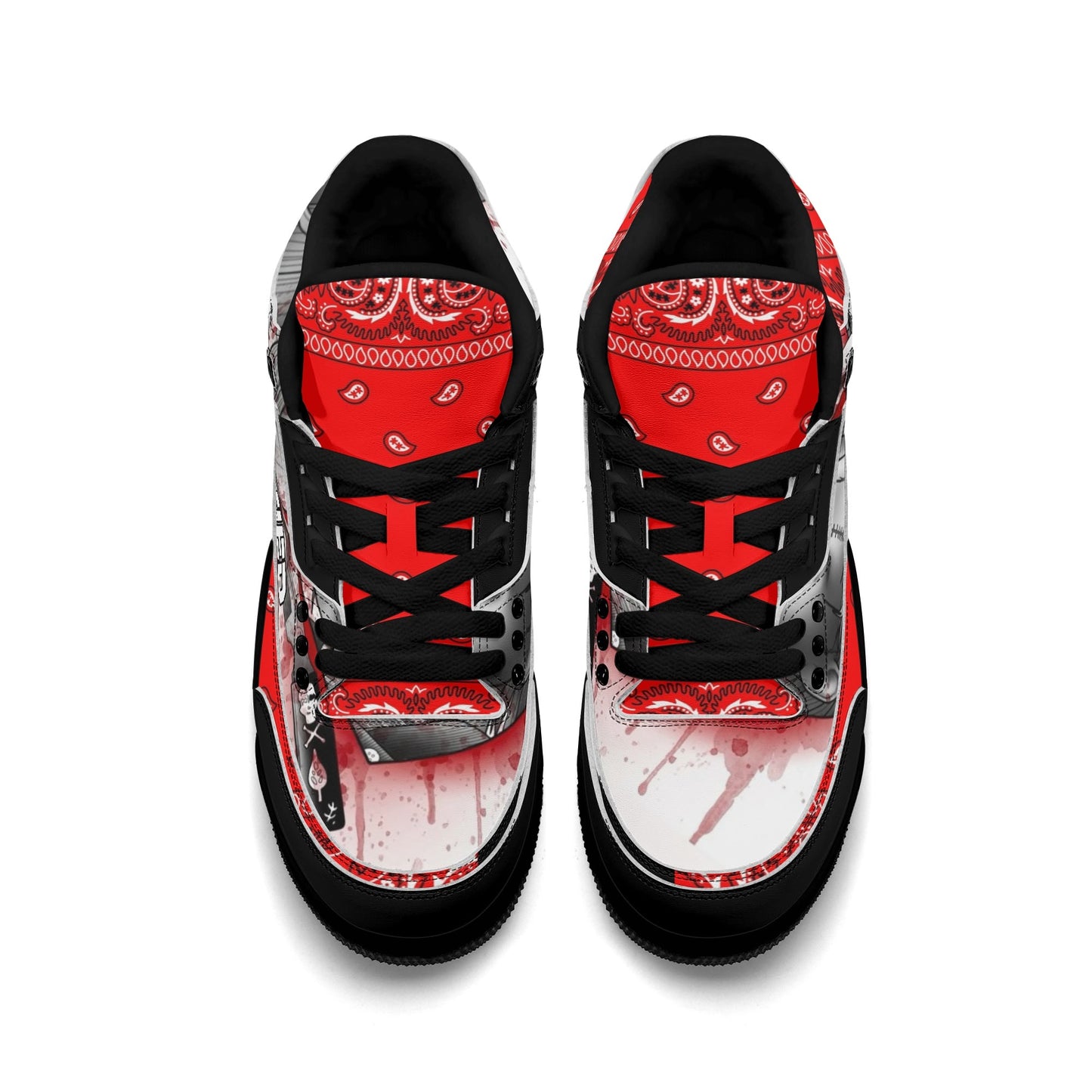 Womens High Top Retro  Chucky Bandanna Leather Basketball Sneakers