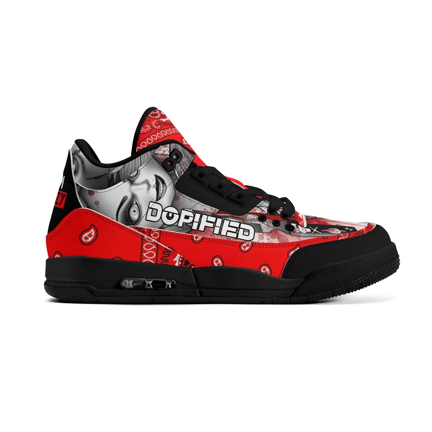 Womens High Top Retro  Chucky Bandanna Leather Basketball Sneakers