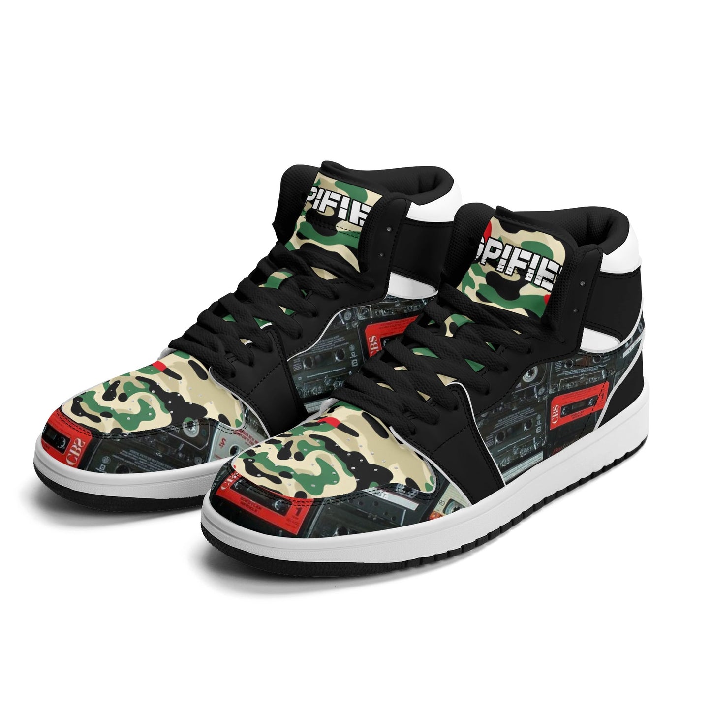 Mens DOPiFiED SOLD OuT Cassette Vibe Premium PU Leather High Top Sneakers-V2