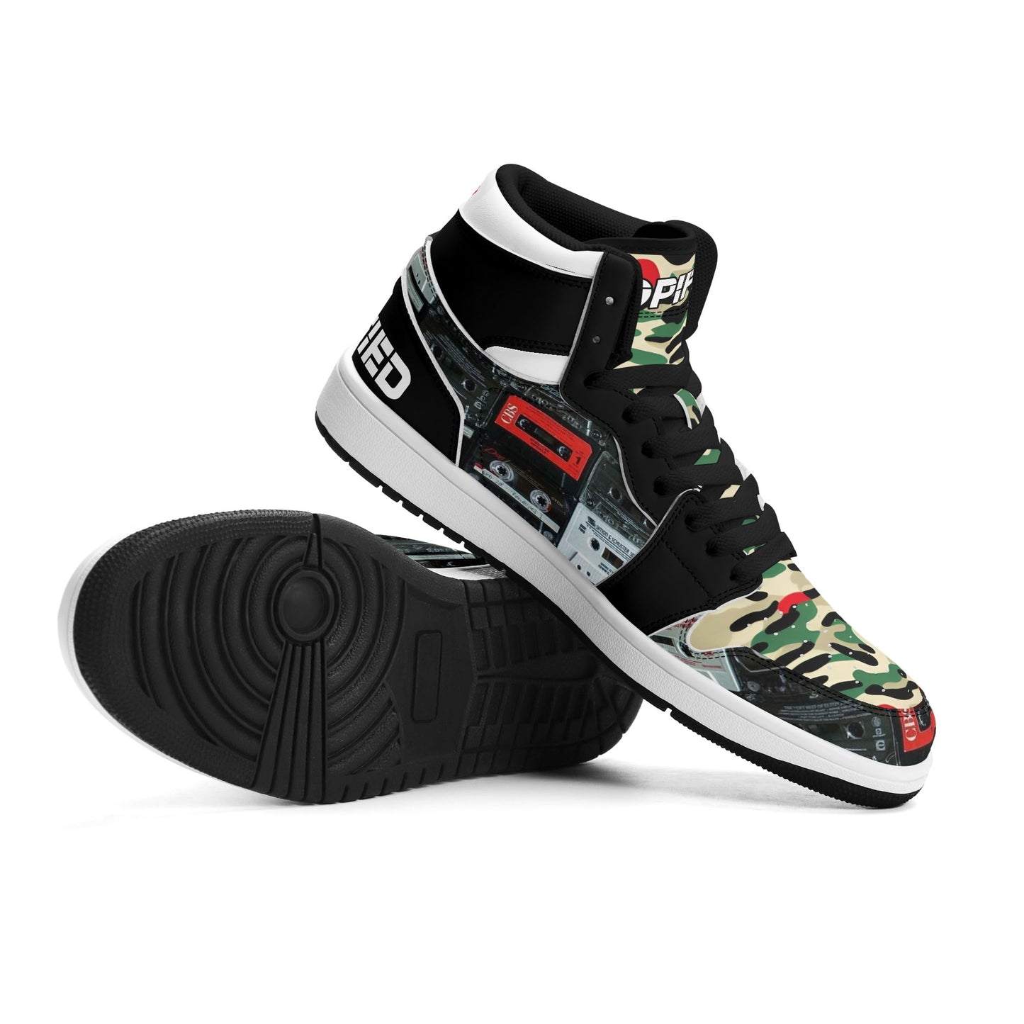 Mens DOPiFiED SOLD OuT Cassette Vibe Premium PU Leather High Top Sneakers-V2