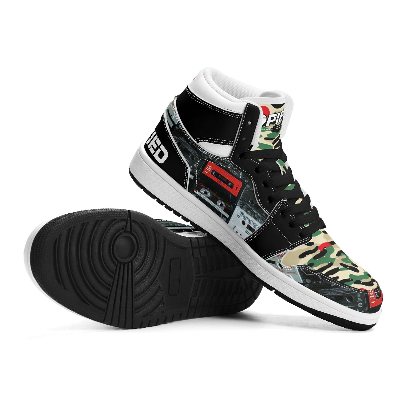 Mens DOPiFiED SOLD OuT Cassette Vibe Premium PU Leather High Top Sneakers-V2