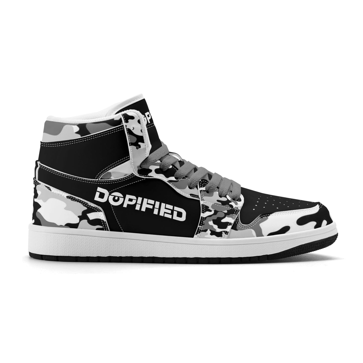 Mens Premium PU Leather DOPiFiED Camo High Top Sneakers-V2