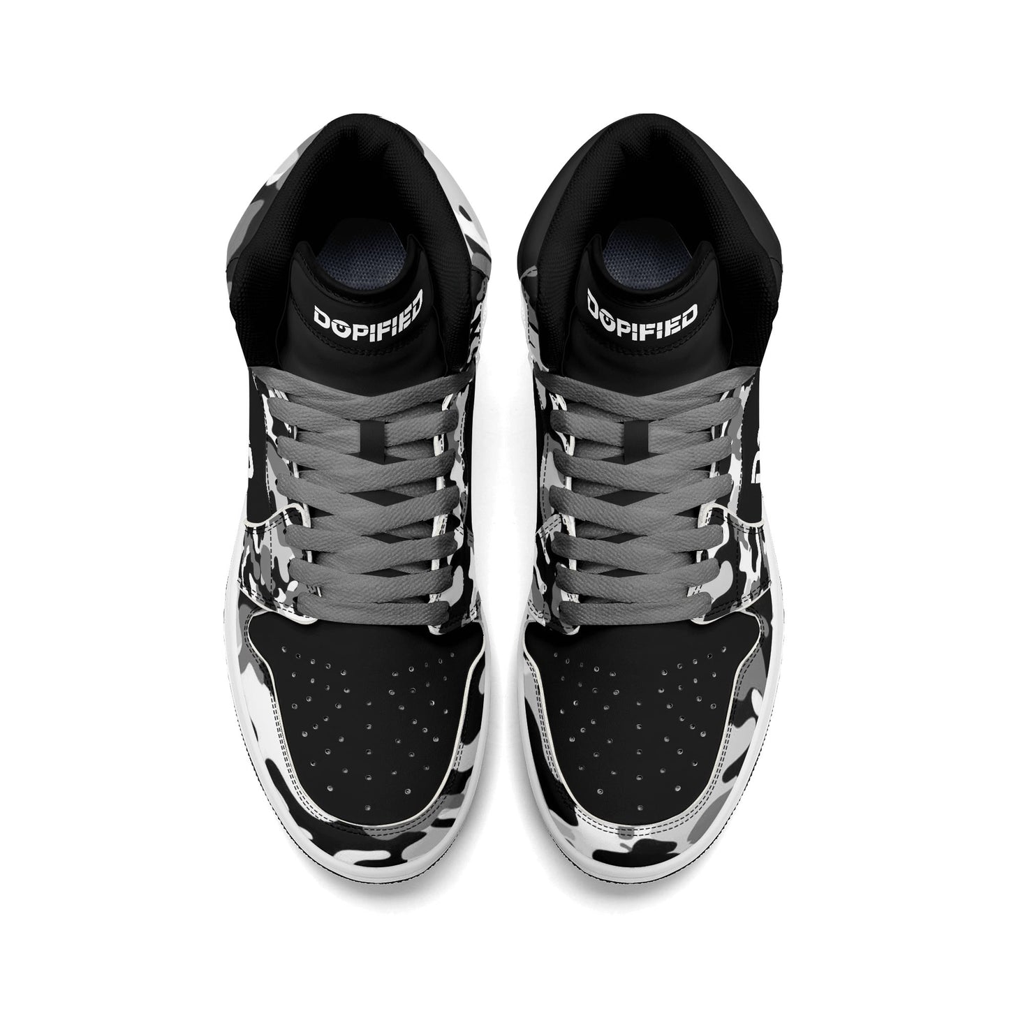 Mens Premium PU Leather DOPiFiED Camo High Top Sneakers-V2