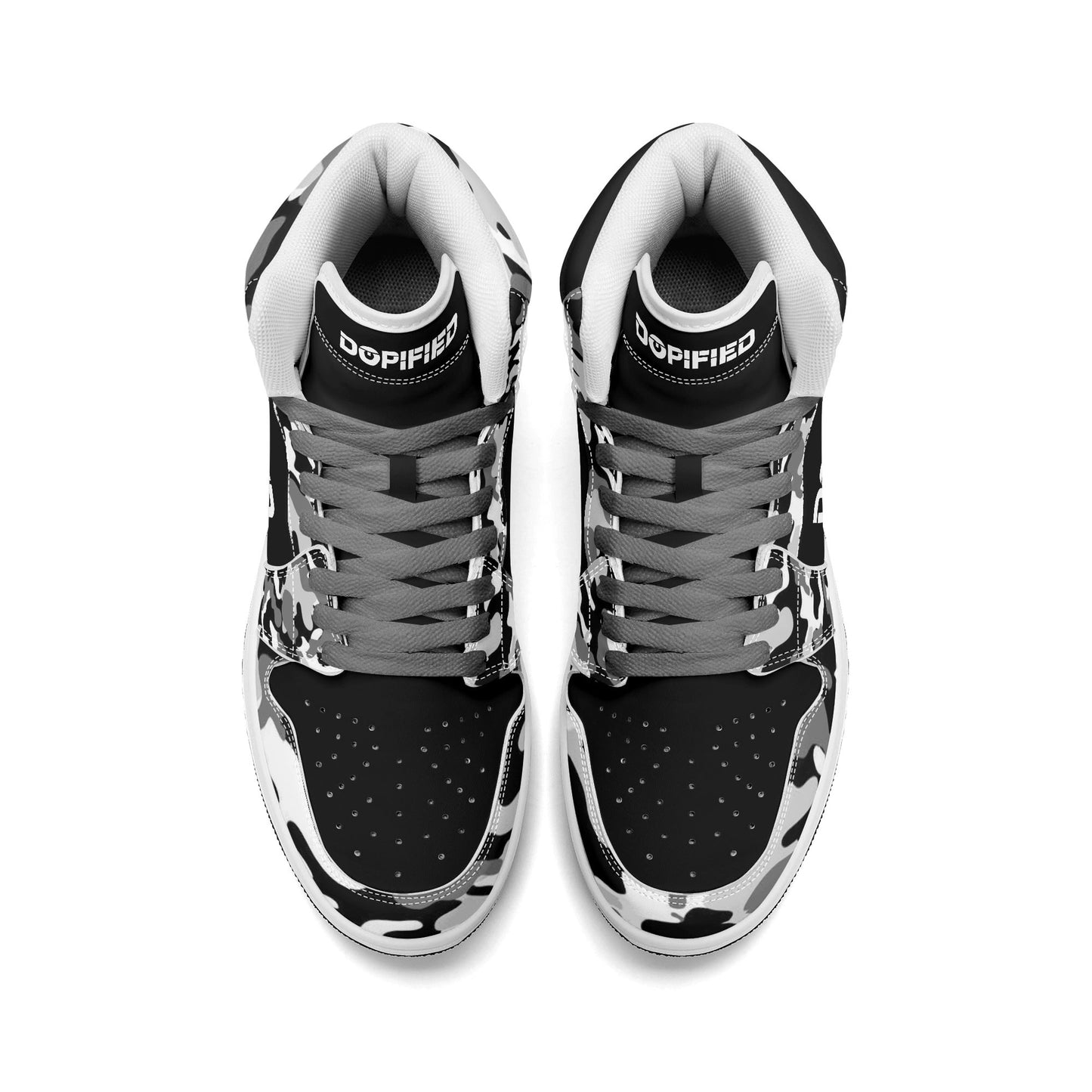 Mens Premium PU Leather DOPiFiED Camo High Top Sneakers-V2