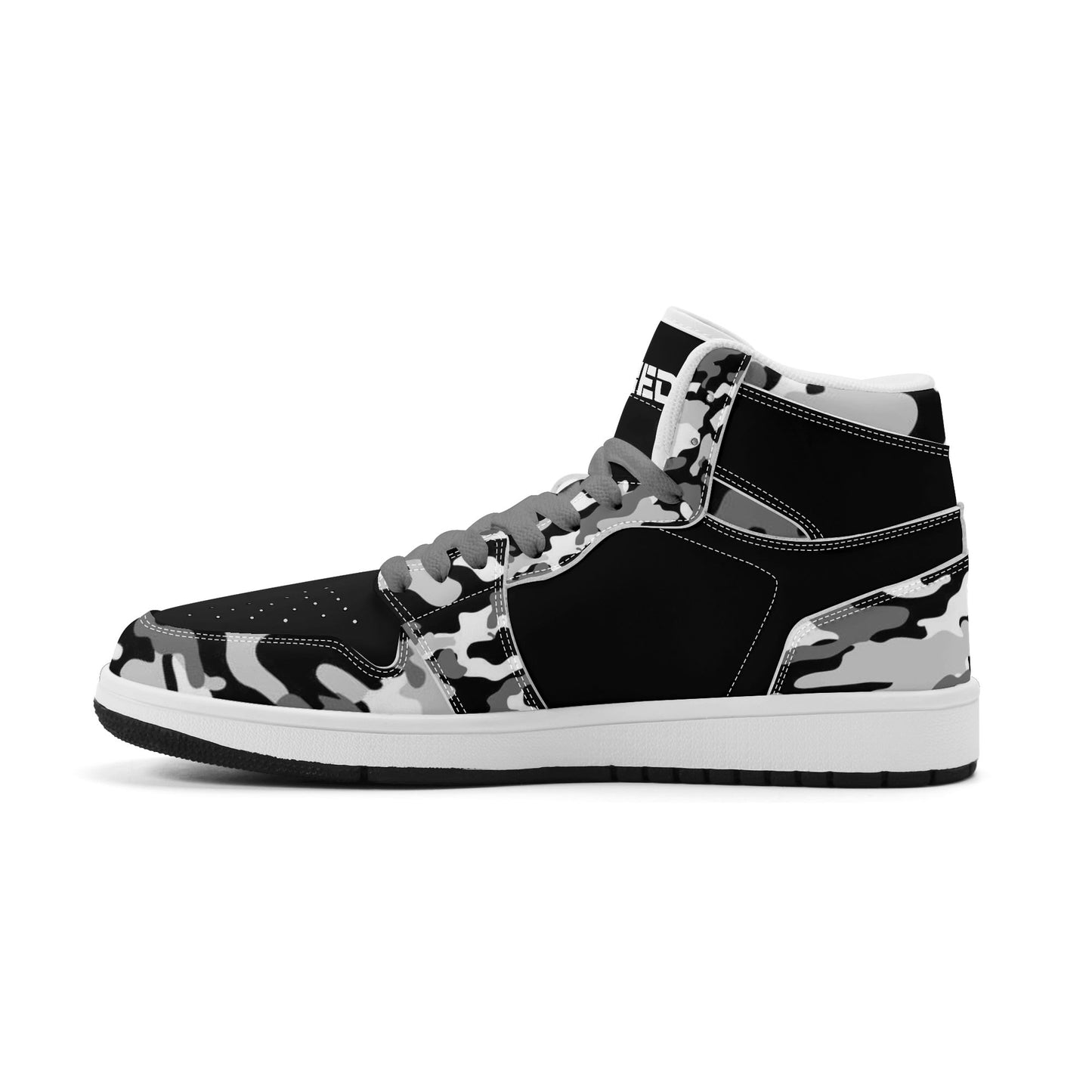 Mens Premium PU Leather DOPiFiED Camo High Top Sneakers-V2