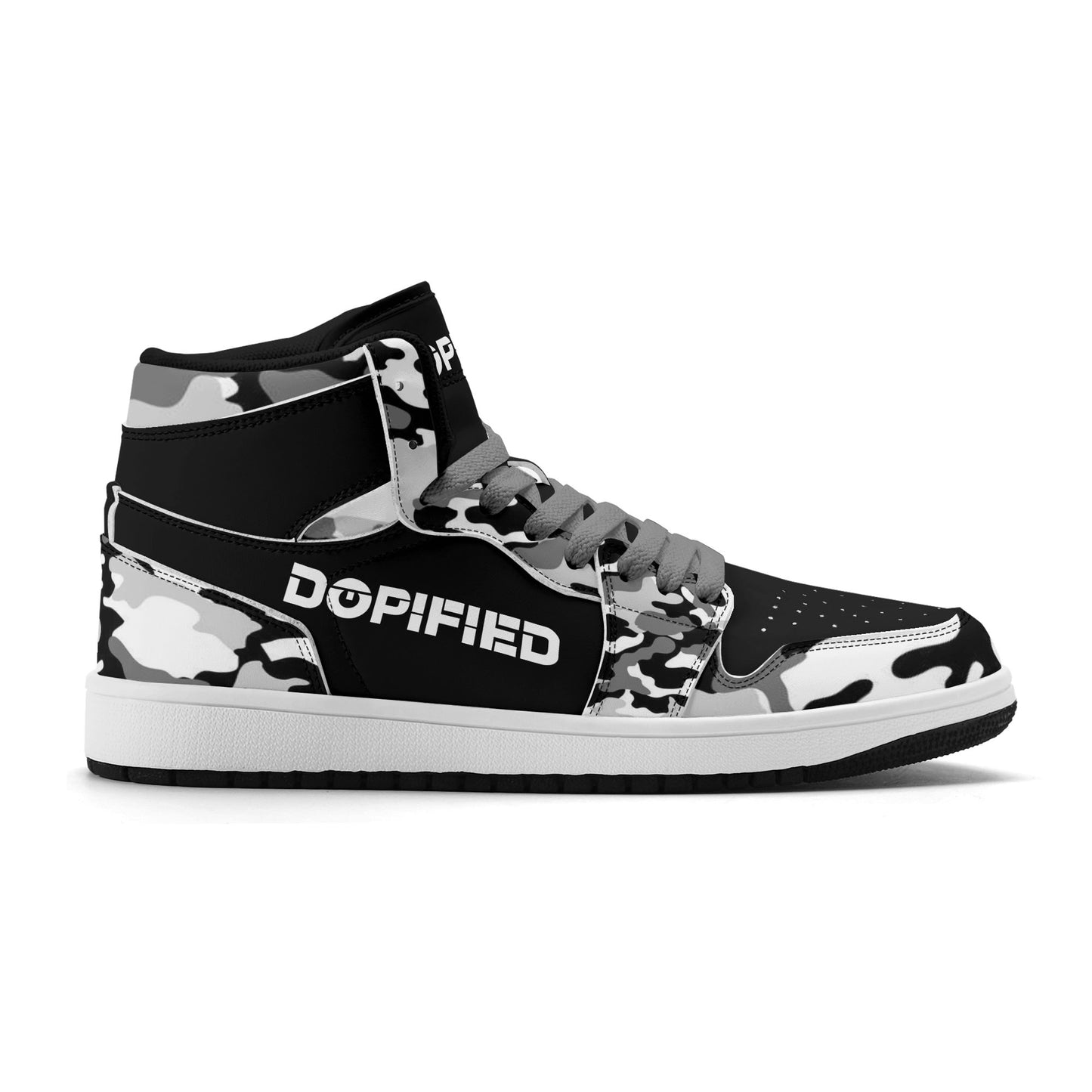 Mens Premium PU Leather DOPiFiED Camo High Top Sneakers-V2