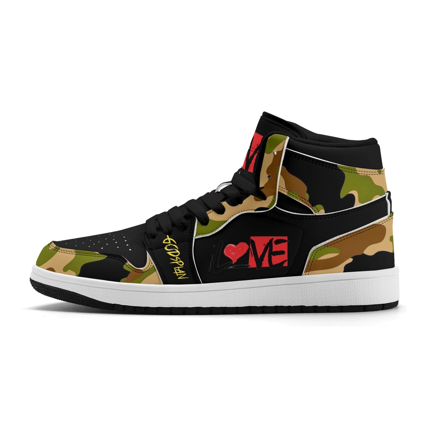 Sean Breed Mens LOVE Premium PU Leather High Top Sneakers V-2