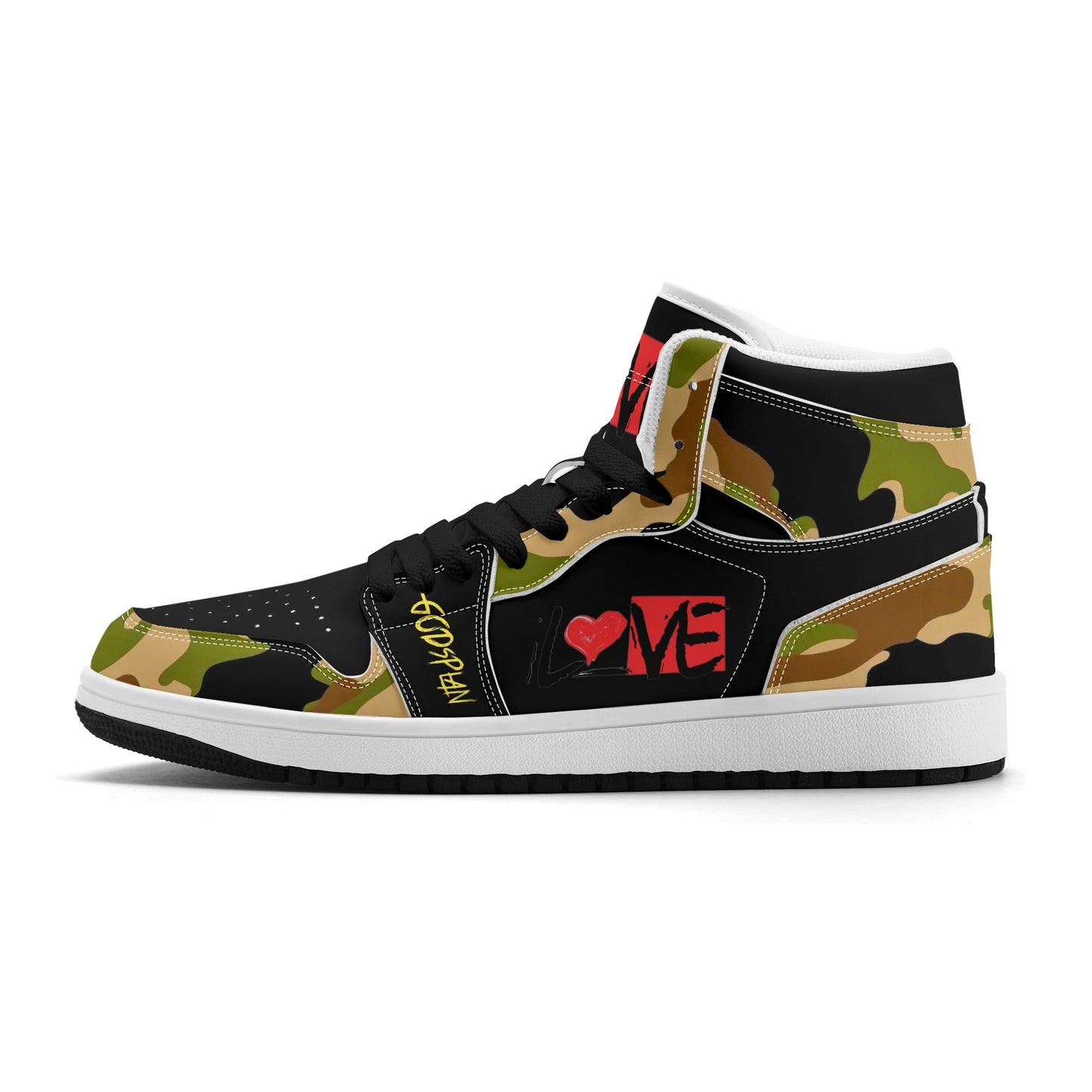 Sean Breed Mens LOVE Premium PU Leather High Top Sneakers V-2