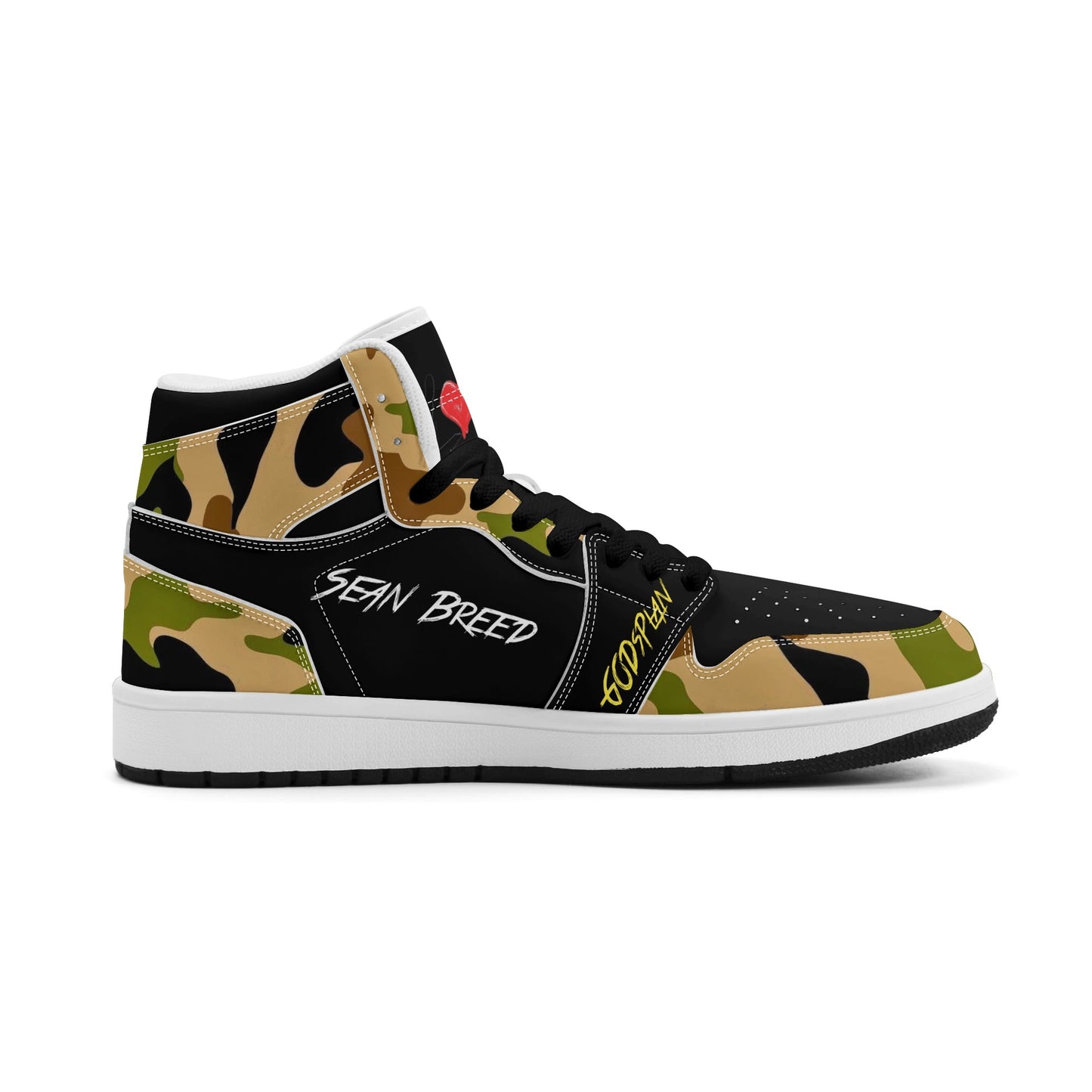 Sean Breed Mens LOVE Premium PU Leather High Top Sneakers V-2