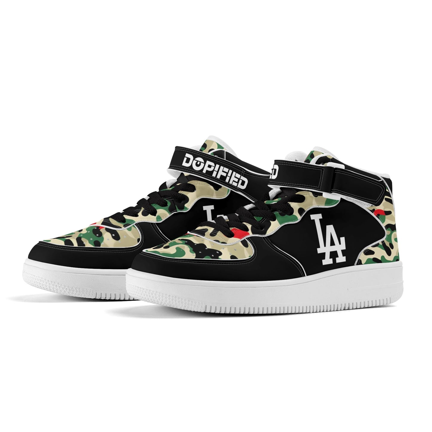 Mens LA Camo High Top Leather Sneakers