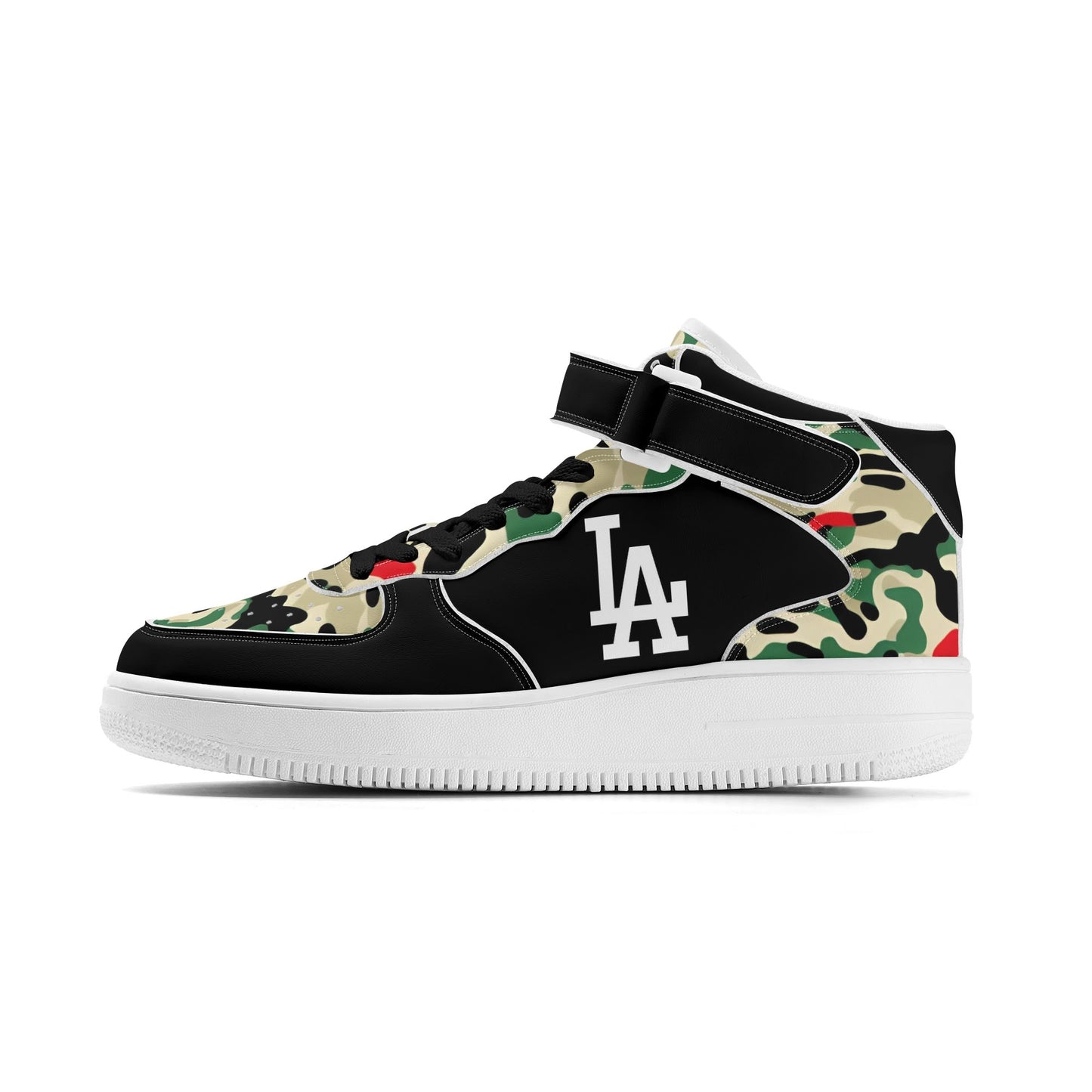 Mens LA Camo High Top Leather Sneakers