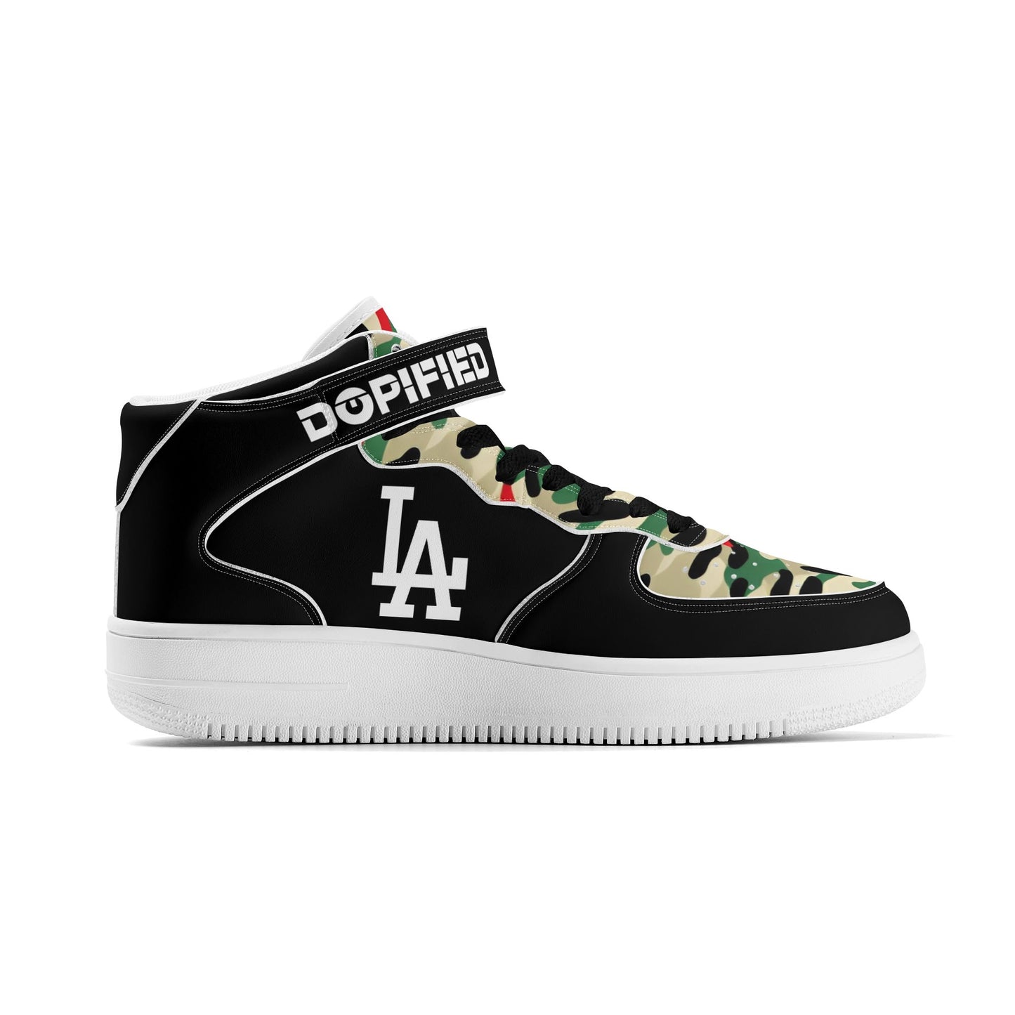Mens LA Camo High Top Leather Sneakers