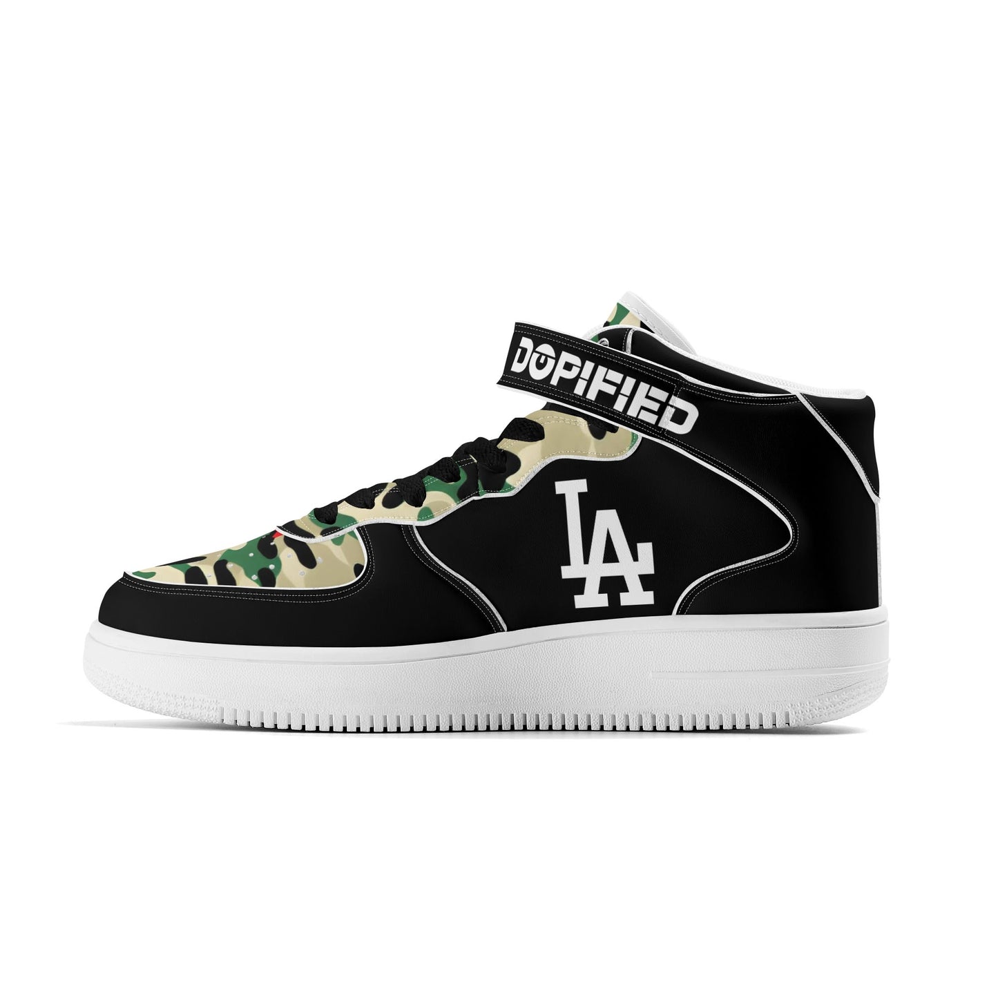 Mens LA Camo High Top Leather Sneakers