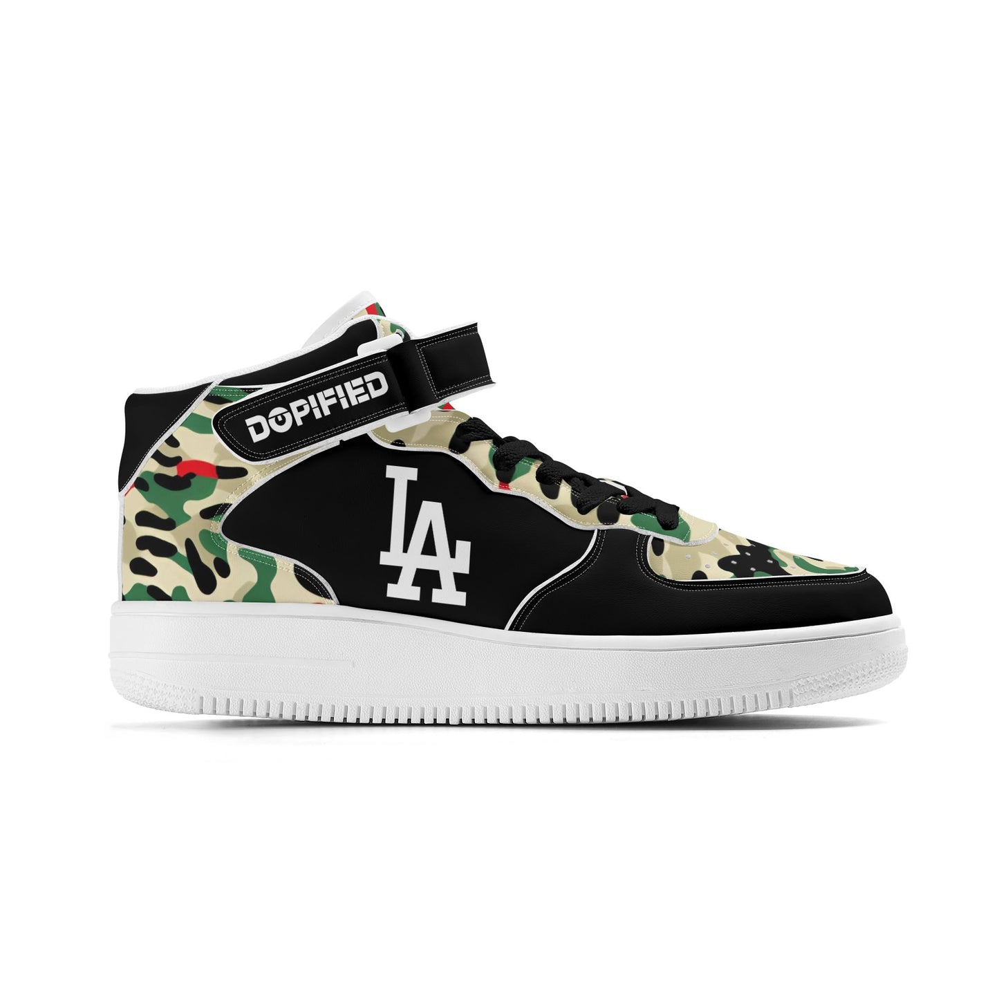 Mens LA Camo High Top Leather Sneakers