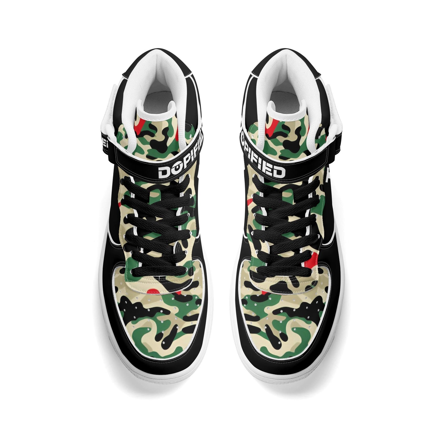 Mens LA Camo High Top Leather Sneakers