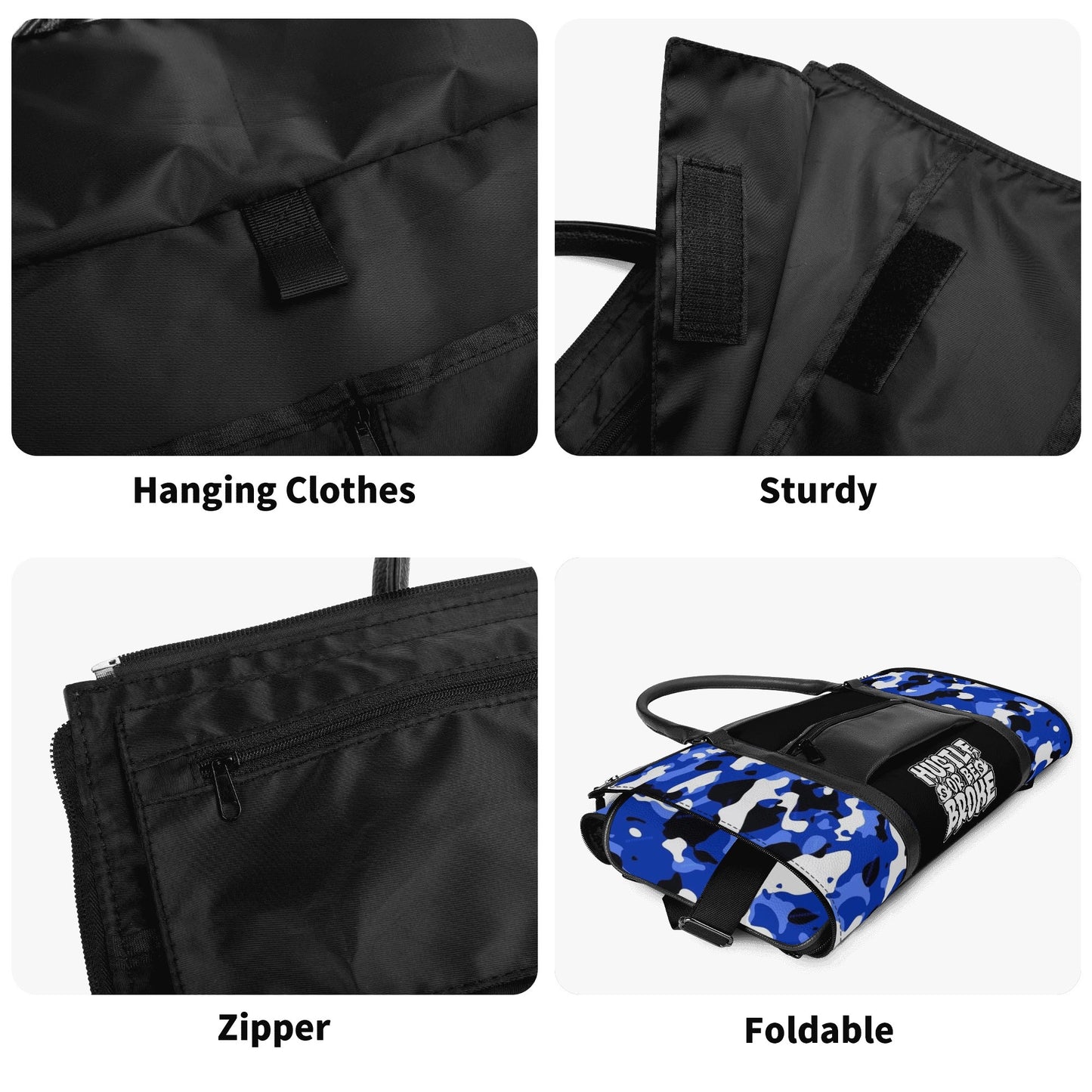 LA Hustle Leather Duffle Bag Foldable Travel Bag