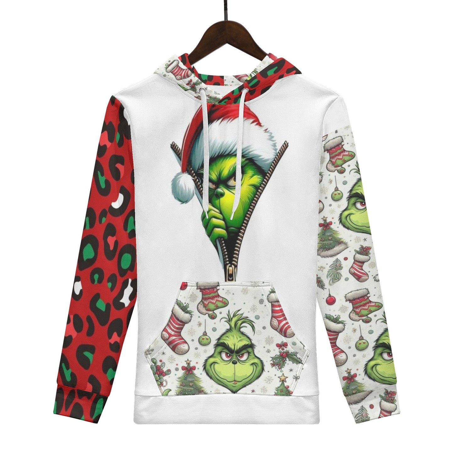 Mens Christmas Da Grinch Warm Velvets Hoodie