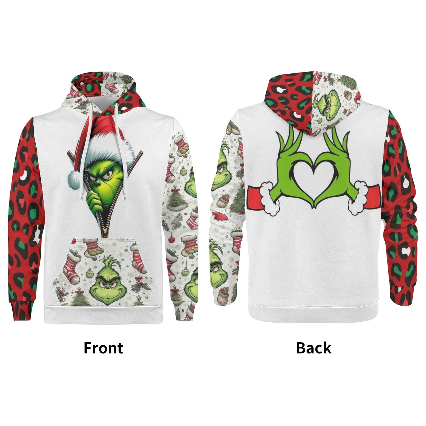 Mens Christmas Da Grinch Warm Velvets Hoodie