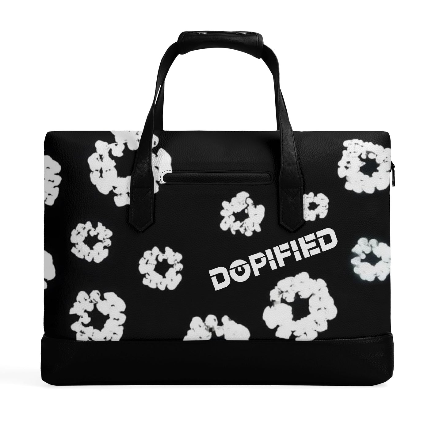 Mens DOPiFiED floral Trend PU Leather Briefcase Waterproof Business Bag