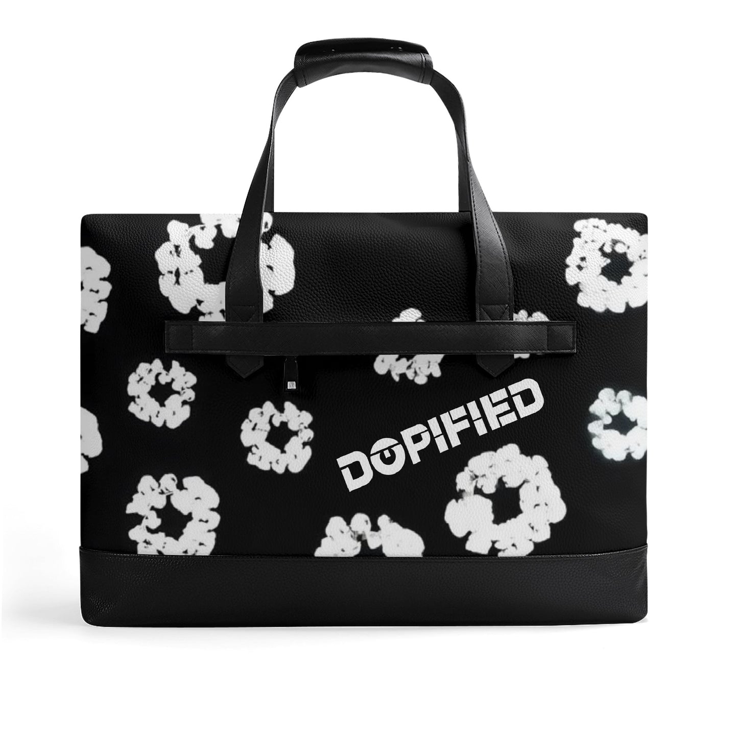 Mens DOPiFiED floral Trend PU Leather Briefcase Waterproof Business Bag
