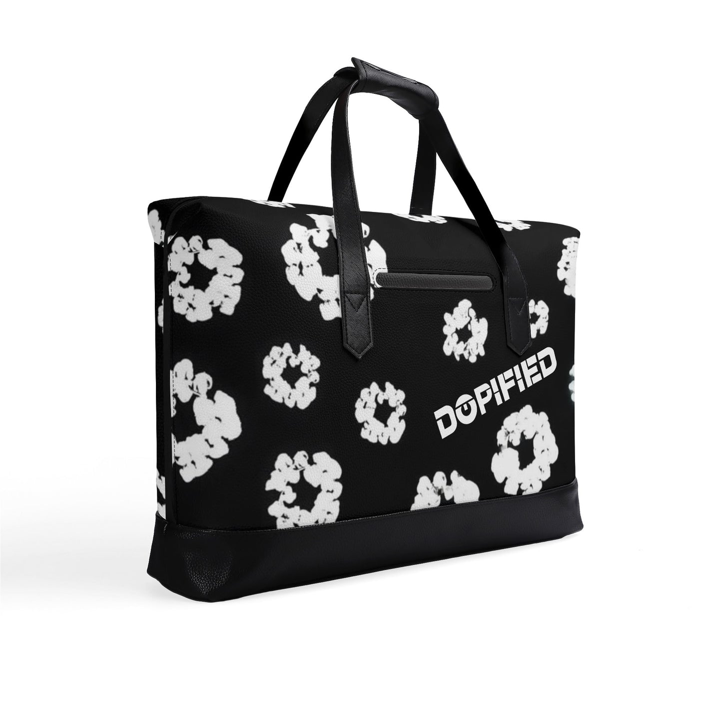 Mens DOPiFiED floral Trend PU Leather Briefcase Waterproof Business Bag
