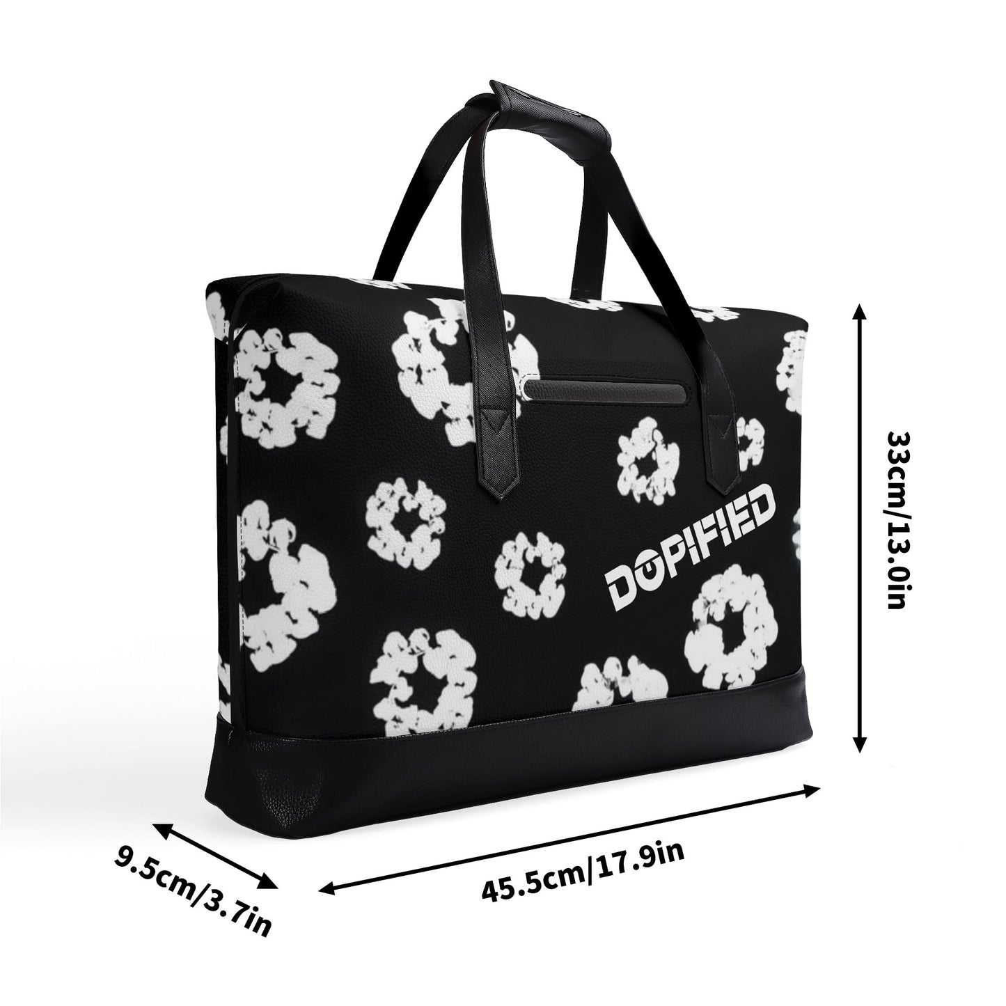 Mens DOPiFiED floral Trend PU Leather Briefcase Waterproof Business Bag