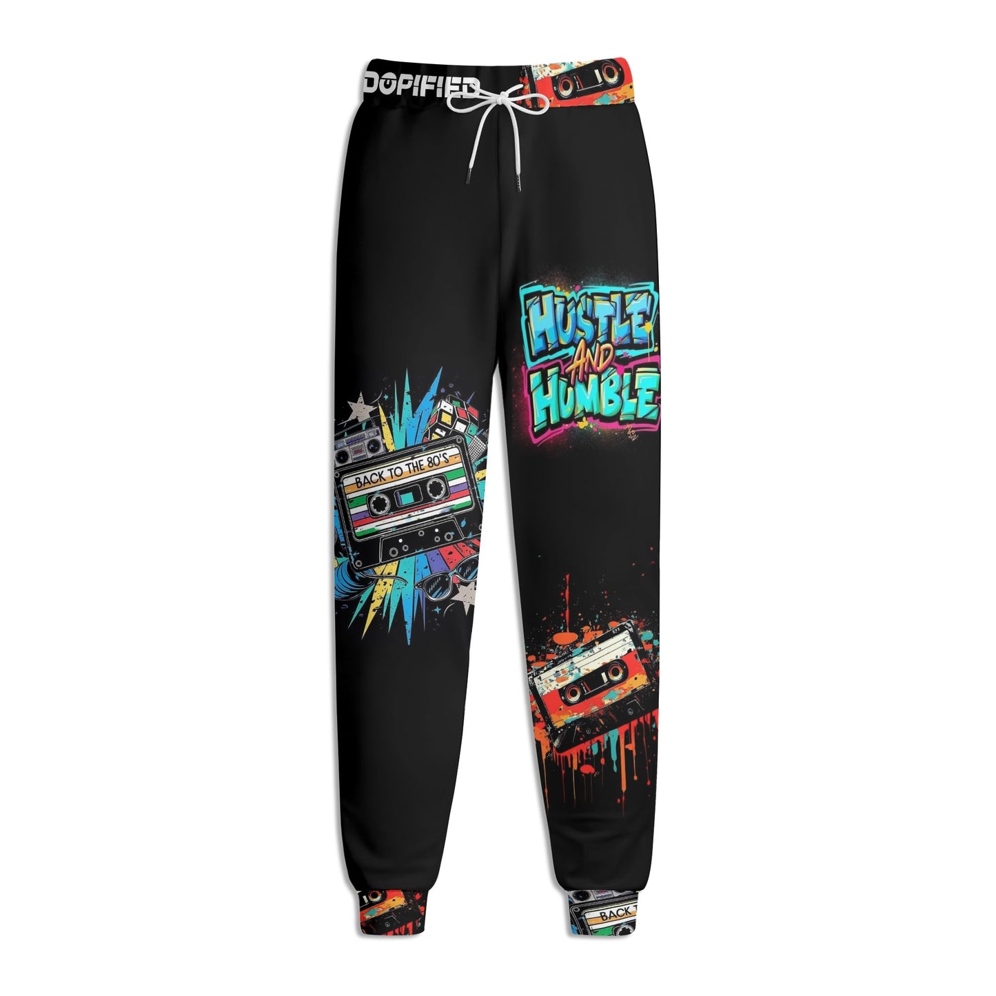 Hustle Humble Throwback 80s Unisex 3D Adult Joggers Sweatpants