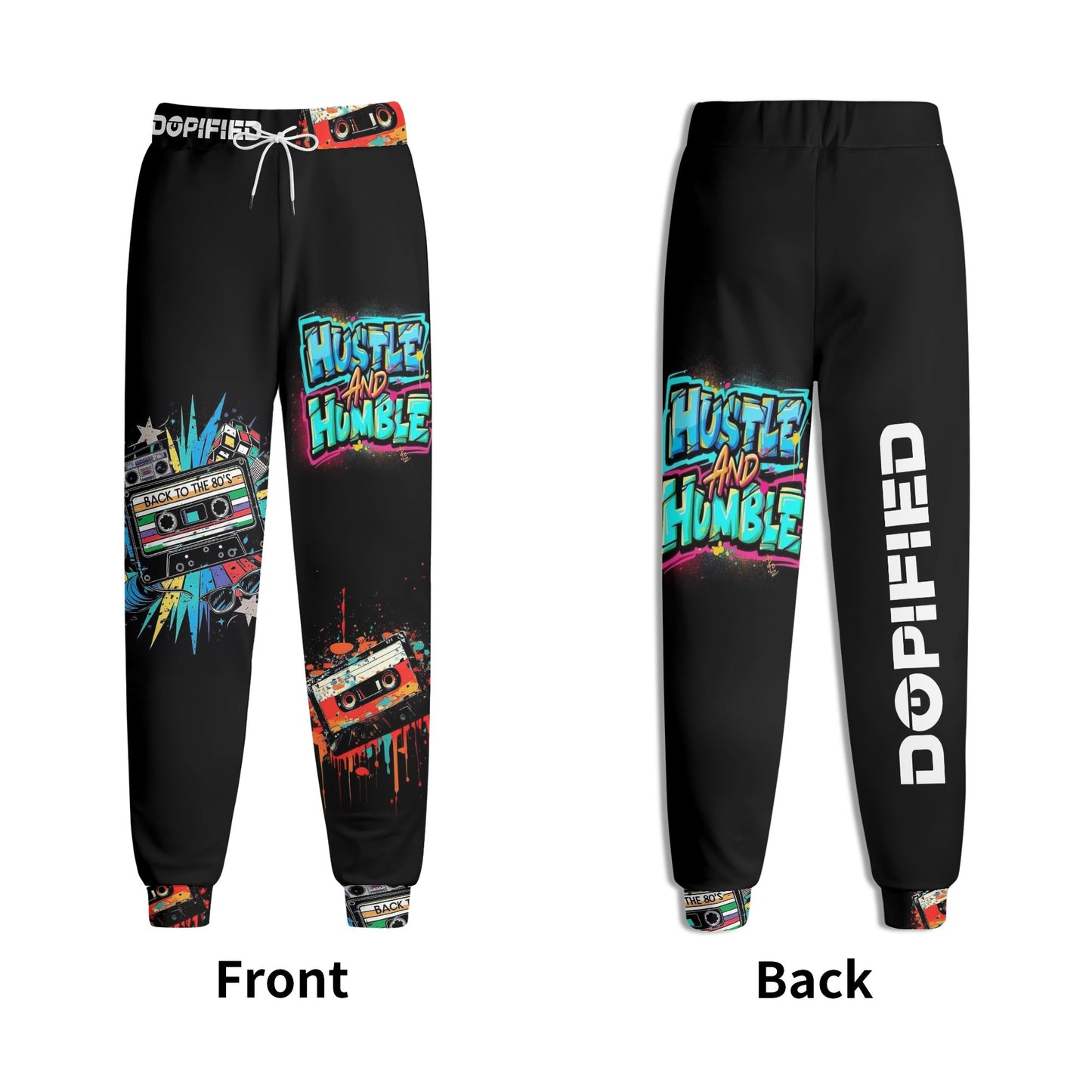 Hustle Humble Throwback 80s Unisex 3D Adult Joggers Sweatpants