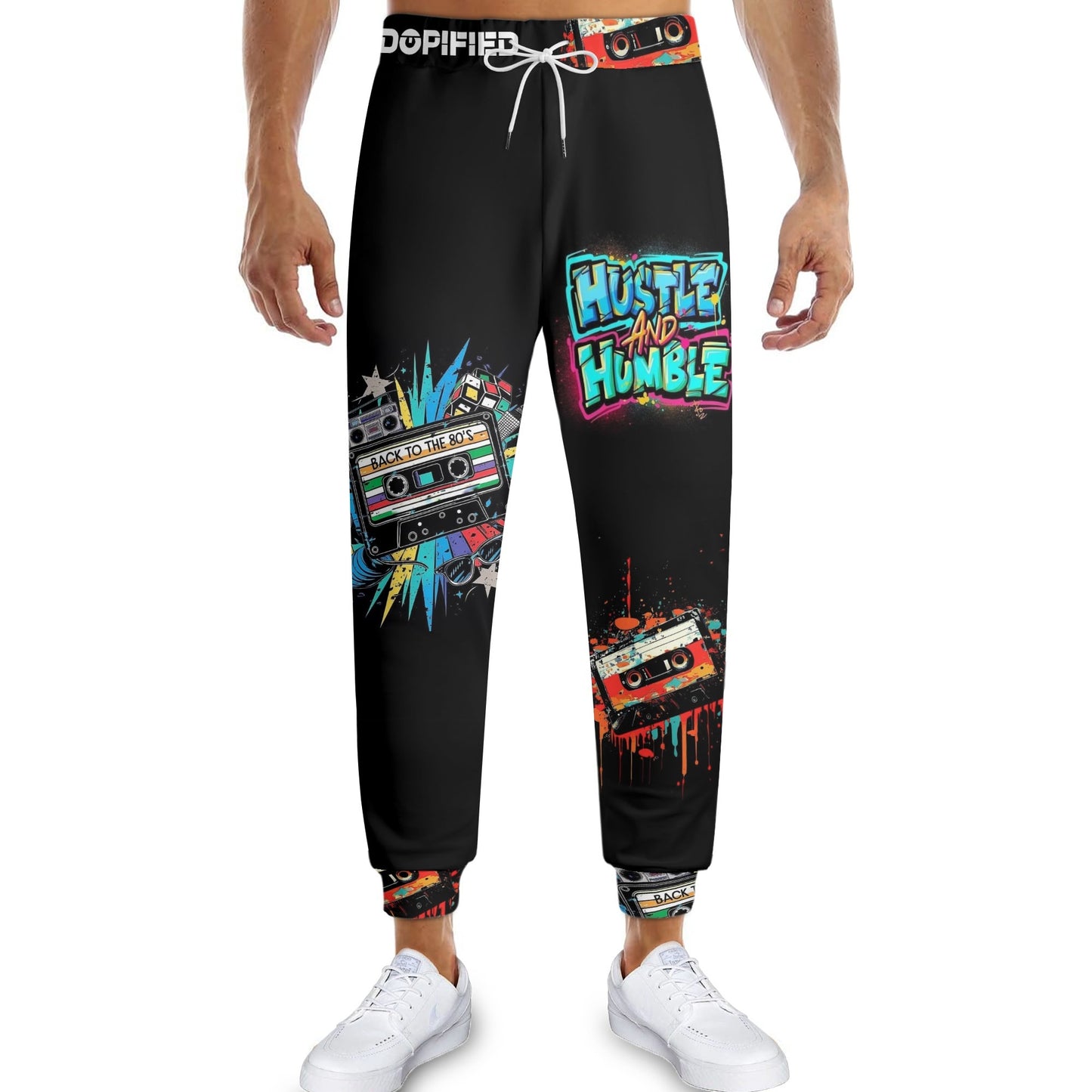 Hustle Humble Throwback 80s Unisex 3D Adult Joggers Sweatpants