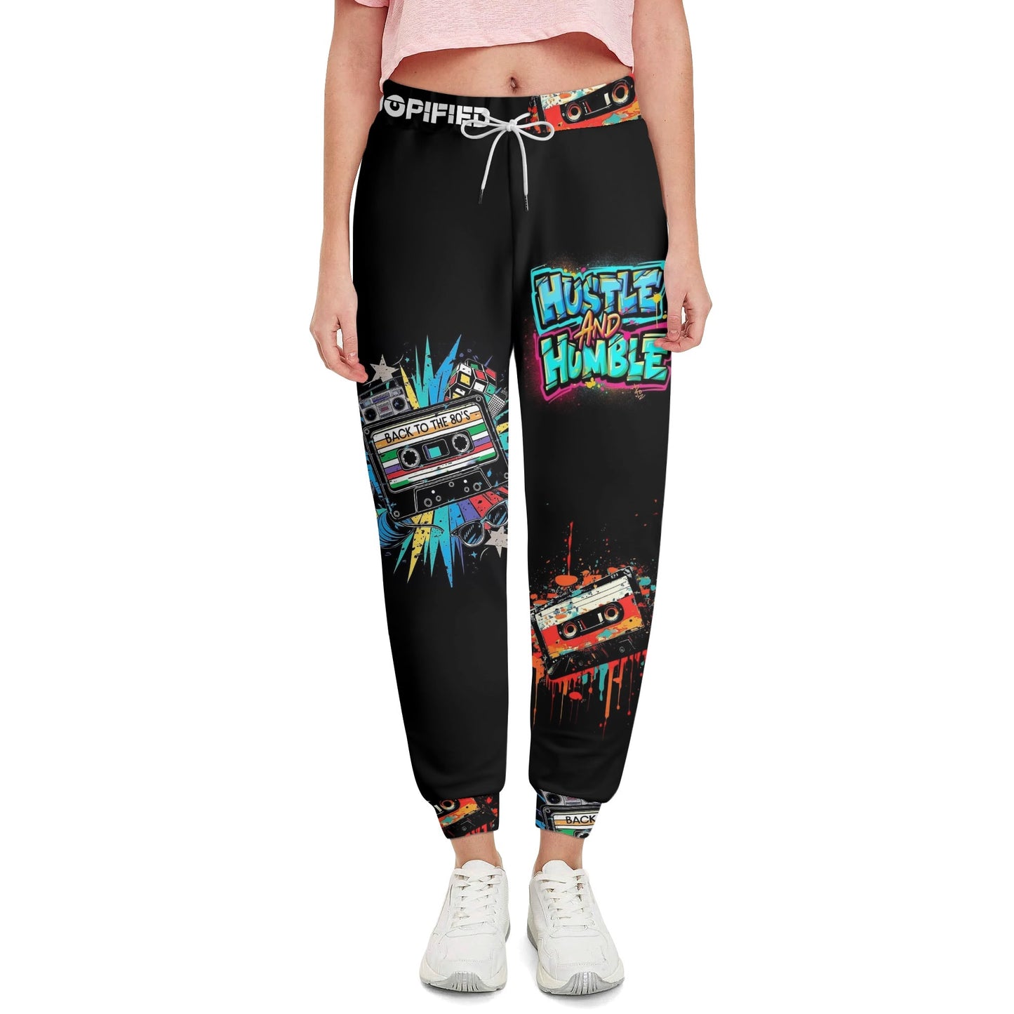 Hustle Humble Throwback 80s Unisex 3D Adult Joggers Sweatpants